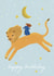 Arty Birthday Card - Lion - Moon & Stars created by Victoria Lucy Williams