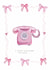 Pink retro phone greeting card created by Samantha