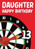 Traditional darts-themed card for your daughter created by Quinton cards