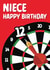Traditional darts-themed birthday card for your 12-year-old niece created by Quinton cards