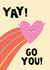 Cute Congratulations Card - Heart - Go You! created by Lucy Maggie Designs