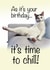 Funny birthday card showing a lazy cat on the sofa. created by AJN Design