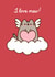 Cute Valentine's Day Card - Pusheen - Angel on Cloud created by Hype Cards