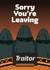 Funny Traitors Leaving Card created by Wee Daft Designs