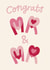 Classic Wedding Card - Congrats Mr & Mr - Romantic Heart Letters created by Christine Cuddihy Illustration