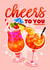 Classic Birthday Card - Colourful Cocktails - Cheers To You created by Folio | Ian Owen
