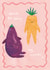 Cute Valentine's Day/Anniversary Card - Thanks For Being My Weirdo - Eggplant And Carrot created by Ickaprint