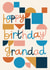 Classic Birthday Card - For Grandad - Modern Bright Bauhaus Shapes created by Christine Cuddihy Illustration