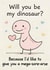 Cute Pink Dinosaur "Mega-Sore-Arse" - Naughty Valentine's / Anniversary Card created by Cairn Newton