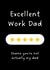 Funny Father's Day Card - For Work Dad - 5 Star created by Sundiva Designs