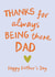 Classic Father's Day Card - Always Being There created by Sweetlove Press