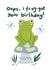 Cute Birthday Card - Belated - Frog created by @SarahPriceDesigns