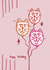Cute birthday card with balloon cats created by NiamhTheIllustrator