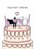 Cute Wedding Card - Cat Cake - Together Furever created by Sunpatch Society