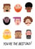 Сute Father's Day Card — Faces — Best Dad  — Different Dads created by Anna Bencic