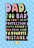 Funny Father's Day Card from their Favourite Mistake. Hand drawn and Colourful. created by Katie Ruby Illustration