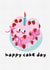Happy Cake Day Cute Heart Cake Birthday Card created by Disco Custard