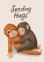 Cute Thinking Of You Card - Sending Hugs - Punch The Monkey created by Silky Rose Design