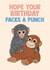 Cute Birthday Card - Packs A Punch - Monkey created by Doublea