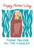 Cute Mum and Baby Otter, Mother's Day Card, Thank You For All The Cuddles created by Nazli Brennan