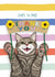 Cute Thank You Card – Tabby Cat created by badgerbee design