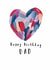 Rainbow heart birthday card for dad. created by Kay Louise 