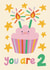 Cute Birthday Card - 2nd - Cupcake created by Christine Cuddihy Illustration