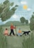Father’s Day Card – Dad, Kids & Dog Walk Nature Illustration for Dad or Grandad created by Ellice Owens Designs