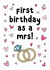 First Birthday As A Mrs Birthday Card - For A Newlywed Wife created by Smudge & Splash