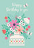 Pretty Floral Birthday Card – Happy Birthday To You – Cute Flower Vase created by Jane Farnham Designs