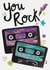 Fun Thank You Card for anyone- You Rock- mixed tape created by Brittney Herzik @lifewithherz