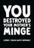 Rude Birthday Card - Mother's Minge created by The Buddy Fernandez Card Co.