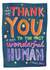 Classic Thank You Card - To The Most Wonderful Human - That's You! created by Bow & Bell