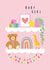 Cute New Baby Card - Baby Girl - Nursery Toys created by Rosanna Rossi
