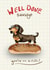 Funny congratulations card - 'Well done sausage, you're on a roll' created by Dotts Yard