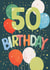 Traditional Birthday Card - 50th - Balloons - Confetti created by Louise Tiler