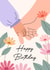 Cute Birthday Card — For Parent — Holding Hands created by Sad Girl Illustration