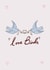 Cute love birds engagement wedding anniversary card. created by Front Bum