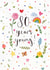 Pretty Birthday Card - 80th - Flowers - Hearts created by Love Lucy Illustration