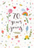 Pretty Birthday Card - 70th - Flowers - Hearts created by Love Lucy Illustration