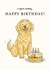 Cute Birthday Card - Cockapoo - Cake - No Regrets created by Kate Tea Illustration