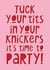 Bold Funny Birthday Card for Friend: Tuck Your Tits In Your Knickers Party Joke! created by Artsy Gift Co