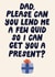Funny Birthday Card - For Dad - Lend A Few Quid For Your Birthday Present created by Christine Cuddihy Illustration