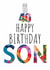 Colourful 40th Birthday Card For Son - Birthday Cake - Candles - For Him created by size3art