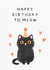Cute Cat birthday card “happy birthday to meow” created by Lauren Rachael