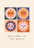 Arty New Baby Card - Sun Faces - Welcome To The World created by Sad Girl Illustration