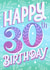 Classic Birthday Card - 30th - Botanical Typography created by Alice Griffiths Illustration