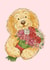Cute Anniversary Card - Cockapoo With Flowers created by Kate Tea Illustration