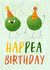 Cute Birthday Card - Party Peas created by @oubergine