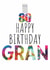 Classy 80th Birthday Card For Gran - Colourful Abstract Art created by size3art